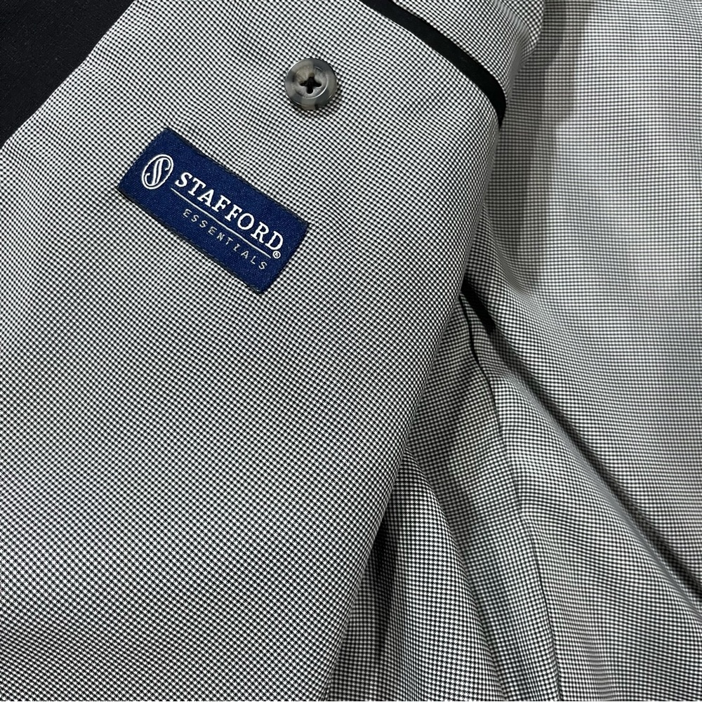 Stafford Essentials Men Solid Black Polyester 2-B… - image 6